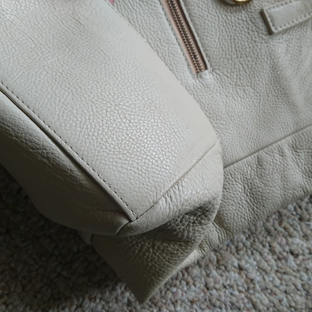 Henri Lou cream color Leather Hobo bag